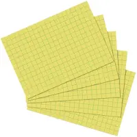 Herlitz index kaarten - DIN A6 - geruit - geel - 100 stuks