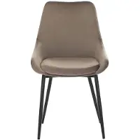 Vente-unique Set van 2 stoelen MASURIE - Fluweel - Taupe