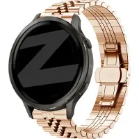 Bandz Stalen band 'Jubilee' (18mm) - Geschikt voor Garmin Vivoactive 4s / Vivomove 3s / Venu 2s / Venu 3s / Forerunner 255s / Forerunner 265s / Venu 4 - 41mm - Rosé goud