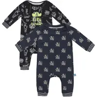 Charlie Choe - 2pack - Navy - zwart - Boxpak - Salopette - Kruippakje - Babypakje - Jumpsuit - Geboortepakje - Romper - Draken - Piraten - Maat 68