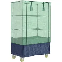vidaXL Verhoogde plantenbak met opzetstuk en wielen, rattanlook, 80x50x182 cm
