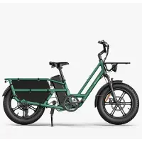 FIIDO T2 2025 - Elektrische Longtail Bakfiets - Bosgroen - 20x4 inch - Accu 998.4Wh (48V) - 250 W (55Nm) Mivice Motor - Shimano 7 Versnellingen - Hydraulische Remmen