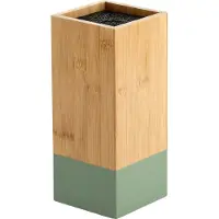 Kesper Keuken messenblok - Bamboe - 10 x 10 x 23 cm - lichtbruin/groen - universele houder