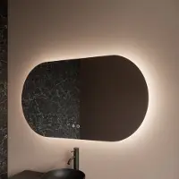 Gliss Design Badkamerspiegel gliss orion 70x100 cm horizontaal led incl. Spiegelverwarming