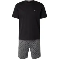 BOSS Pyjama kort grijs / zwart