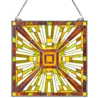 Vevor Glas-in-lood Raampaneel (501 x 527 mm) Hangend glas-in-lood met ketting