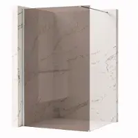 REA Walk-in Douchewand Flexi Brown / Chrome 80