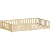ML-Design Kinderbed 120x200 cm met lattenbodem en uitvalbeveiliging natuurlijk dennenhout ML design