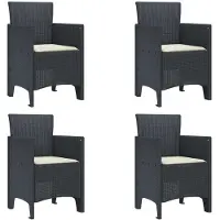 vidaXL Tuinstoel 4 pcs Antraciet 53 x 49 x 85 cm Polypropyleen