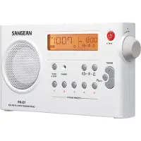 Sangean PR-D7 Transistorradio VHF (FM), Middengolf FM, Middengolf Wekfunctie Wit