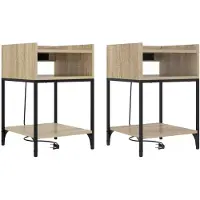 vidaXL Nachtkastje 2 st Sonoma Eik 40 x 40 x 61 cm Bewerkt hout