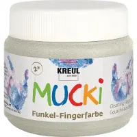 Creativ Company Mucki vingerverf - zilver metallic, 150ml