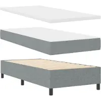 vidaXL Boxspringbed met LED-verlichting, lichtgrijs, 100 x 200 cm, gestoffeerd