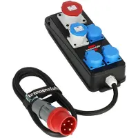 Brennenstuhl Energy Station IP44 met draaggreep | CEE 5-pins (m) - CEE 5-pins + CEE 3-pins + 3x CEE 7/3 (v) | 400V/16A | 2 meter