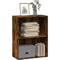 vidaXL Boekenkast 60x30x77 cm bewerkt hout gerookt eikenkleurig