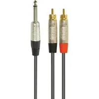 NJS/Rean Professional 6,35mm Jack mono - Tulp stereo kabel | 3 meter