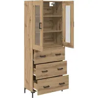 vidaXL Highboard 2 st Artisan Eiken 69,5 x 34 x 180 cm Bewerkt hout