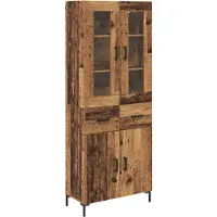 vidaXL Highboard 2 st Oudhout 69,5 x 34 x 180 cm Bewerkt hout