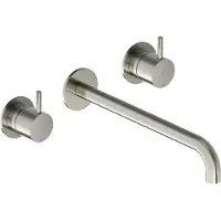 Hotbath Cobber 3-gats inbouw wastafelkraan 25cm geborsteld nikkel