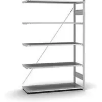 Hofe Insteekstelling Orion Plus - aanbouwsectie- L 1300 x D 500 x H 2000 mm - 5 legborden - draagvermogen per legbord 100 kg - verzinkt