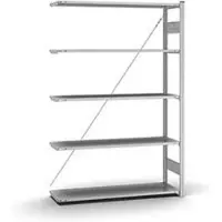 Hofe Insteekstelling Orion Plus - aanbouwsectie- L 1300 x D 400 x H 2000 mm - 5 legborden - draagvermogen per legbord 95 kg - verzinkt