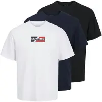 Jack & Jones Shirt 'JJECorp' navy / zwart / wit