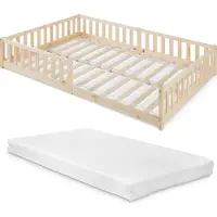 En.casa Kinderbed met matras Tanna 140x200 cm naturel []