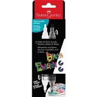Faber-Castell - Black Edition Shake & Paint Acrylic Markers Set of 2 (Black and White) (285503)