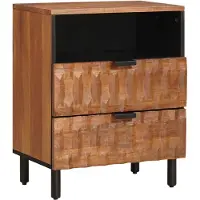 vidaXL Nachtkastje met lade Bruin 50 x 33 x 62 cm Massief Mango Hout