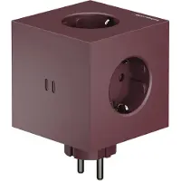 Avolt x Bauhaus-Archiv Square 2 stekkerdoos USB-C Mulberry Red
