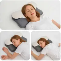 vidaXL Nek kussen Wit Traagschuim 57 x 36 x 13 cm