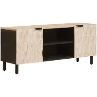 vidaXL TV Kast Witte Was Afwerking 105 x 33 x 46 cm Massief Mango Hout