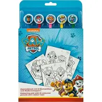 Cass film Kleurblok paw patrol met 5 kleurpotloden