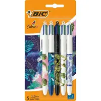 BIC 4 Kleuren - Balpen - Klikmechanisme - Pennen - Medium Punt (1mm) - Pennen - 5 Stuks