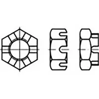 Toolcraft TO-9985707 Kroonmoeren M48 DIN 937 Staal 5 stuk(s)