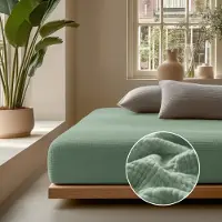 Dreamhouse Mousseline Hoeslaken Katoen Mousseline - Groen 180 x 200 cm