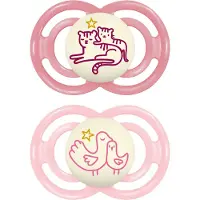 Mam Perfect Night Fopspeen Silicone Pink 6-16 2 St Fopspeen