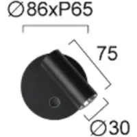 VIOKEF LED-wandlamp Tara, dimbaar, zwart, Woon-/ Eetkamer, metaal, Modern, LED wandlamp