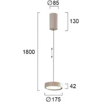 VIOKEF Hanglamp Denver, crème / amber, Woon-/ Eetkamer, Aluminium, Modern