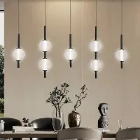 VIOKEF Hanglamp Abeona, zwart, Woon-/ Eetkamer, metaal