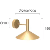 VIOKEF LED-wandlamp Marsi, messing / goud, Woon-/ Eetkamer, metaal, LED wandlamp