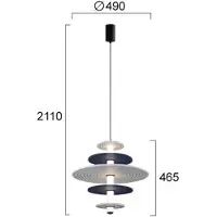 VIOKEF Hanglamp Azul, alu / grijs / zink, Woon-/ Eetkamer, Kunststof