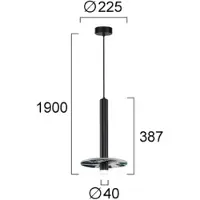 VIOKEF Hanglamp Leandros, zwart, Woon-/ Eetkamer, metaal