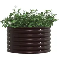 vidaXL Verhoogde plantenbak, bruin, 80 x 80 x 44 cm, staal