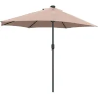 vidaXL Tuinparasol Taupe 294 x 150 x 224 cm Polyester en Staal