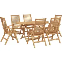 vidaXL Tuin Eettafel Set 7 st Bruin Massief Teakhout