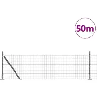 vidaXL Euro-hek met betonnen voetstuk 50 x 0,6 m PVC-Coated Staal Mesh
