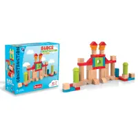 Jeujura - 8242 - jeu de construction - blocs en bois - 52 pièces