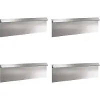 vidaXL Slakkenhekje 4 st 100 x 3,5 x 25 cm Roestvrij staal Zilver