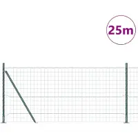 vidaXL Euro-hek met betonnen voetstuk 25 x 1,0 m PVC-Coated Staal Mesh